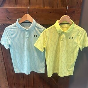 Two Under Armour Kids Polo Shirts - Boys Large